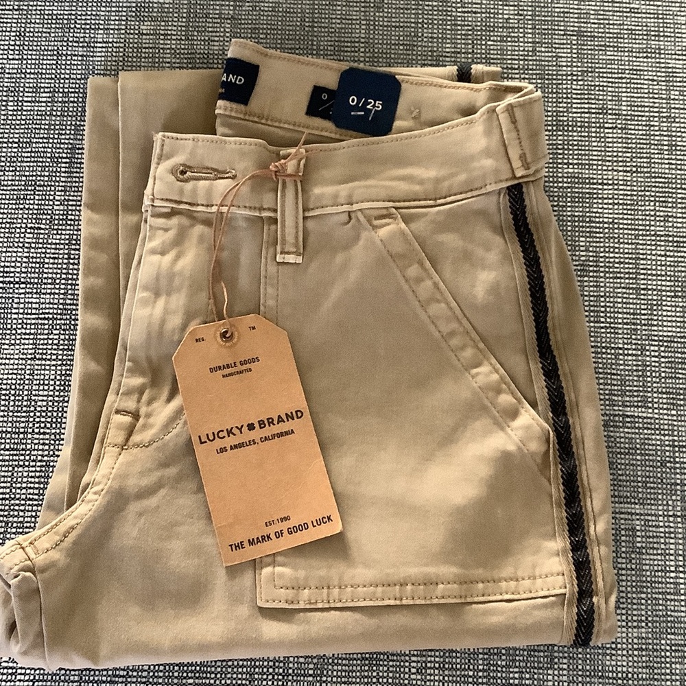 Lucky Brand Khaki Pants with Dark Stripe